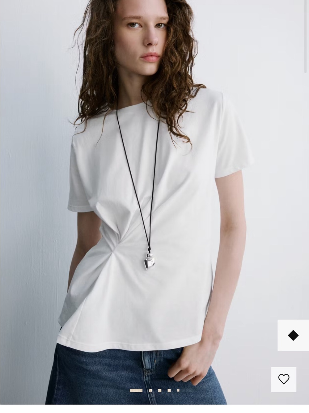 NWT mango COTTON T-SHIRT WITH PUCKER DETAIL